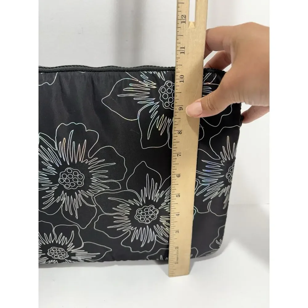 Kate Spade Puffer Laptop Sleeve Hollyhock Iridescent‎ Black Floral 14